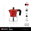 Vanhanaikainen Italialainen Mokkapannu BRA INOX RED 3T Punainen