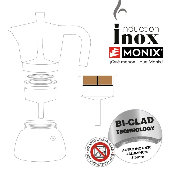 Итальянская Kофеварка BRA INOX RED 9T Красный 470 ml