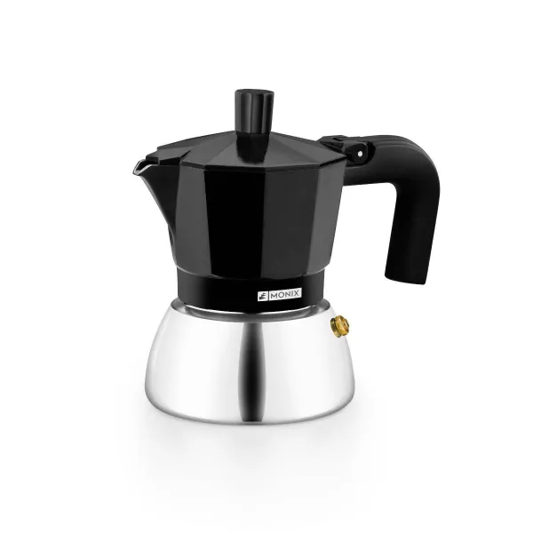 Vanhanaikainen Italialainen Mokkapannu BRA INOX BLACK 3T Musta