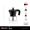 Vanhanaikainen Italialainen Mokkapannu BRA INOX BLACK 3T Musta