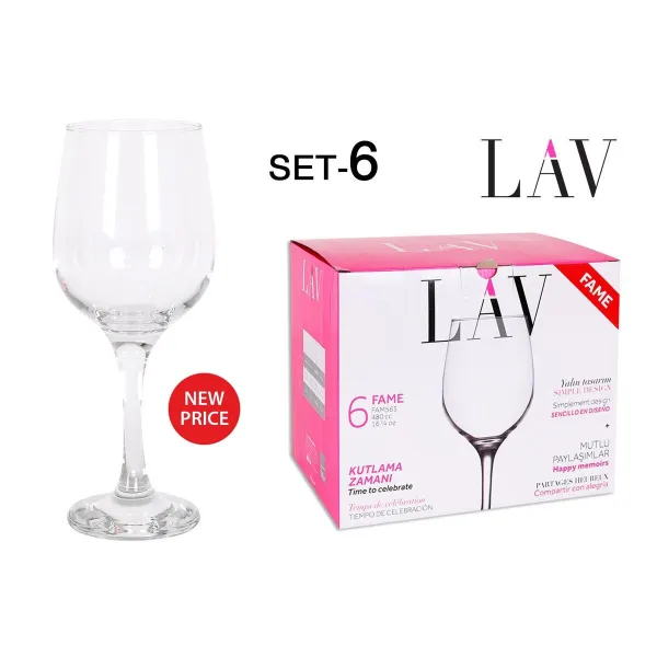 Wine glass set LAV Fame high 6 Pieces (6 Units)