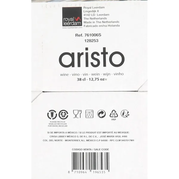 Wine glass set Royal Leerdam Aristo 6 Pieces (6 Units)