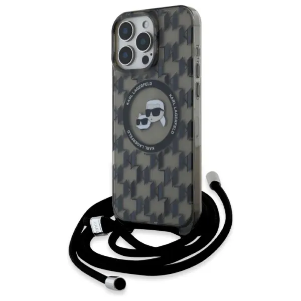 Karl Lagerfeld IML Crossbody Monogram Karl & Choupette Head MagSafe - Case for iPhone 16 Pro Max (black)