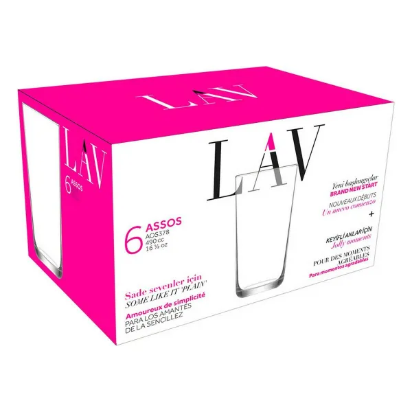Glāžu komplekts LAV Assos 6 Daudzums 490 ml