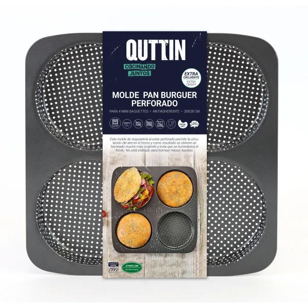 Muotoiltu muotti Quttin Burguer 28 x 28 x 2,5 cm