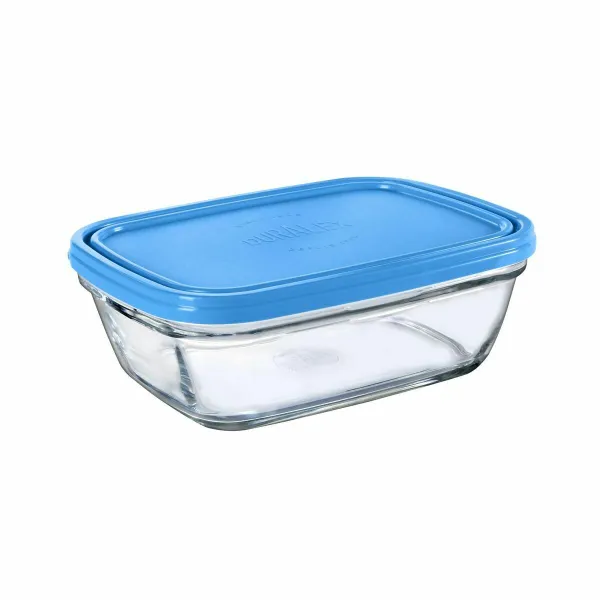 Taisnstūra Pusdienu kastīte ar Vāku Duralex Freshbox Zils 1,1 L
