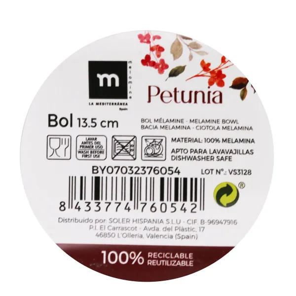 Užkandžių indai La Mediterránea Petunia Melaminas Ryškumas (24 vnt.)