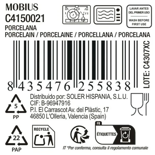 Desertinė lėkštė La Mediterránea Mobius Ø 20,5 cm (18 vnt.) (Ø 20,5 cm)