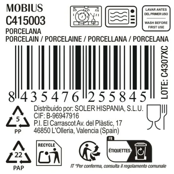 Dziļais šķīvis La Mediterránea Mobius (18 gb.) (Ø 21 cm)