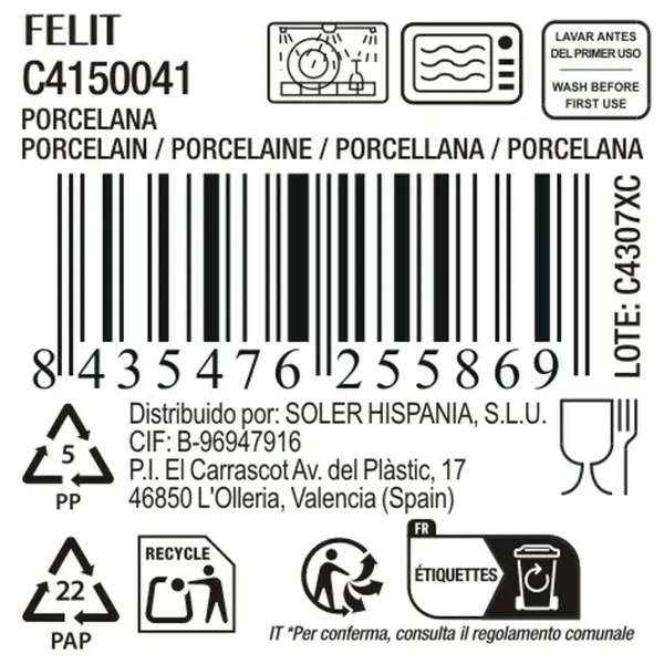 Plokščia lėkštė La Mediterránea Felit (18 vnt.) (Ø  24 cm)