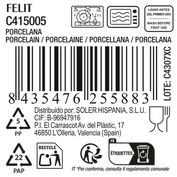 Jälkiruokalautanen La Mediterránea Felit (18 osaa) (ø 19 cm)