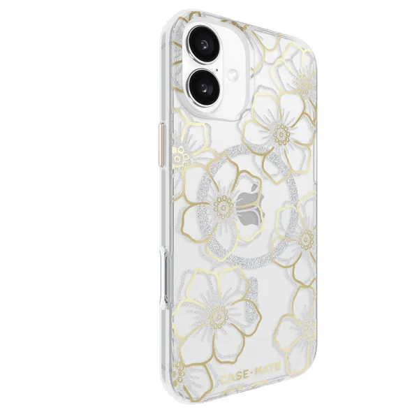 Case-Mate Floral Gems MagSafe - Case for iPhone 16 Plus (Gold)