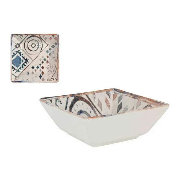 Snack Bowl La Mediterránea Grecia Blue Brown Porcelain 13 x 13 x 5 cm (28 Units)