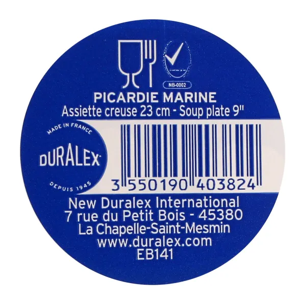 Глубокое блюдо Duralex Picardie Синий Ø 23 cm (48 штук)