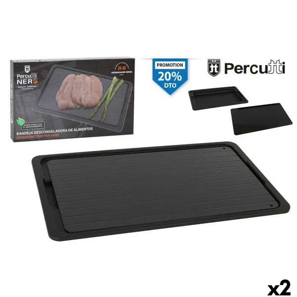 Лоток для Быстрого Размораживания Продуктов Percutti   Чёрный 39 x 23 cm Функция размораживания (2 штук)
