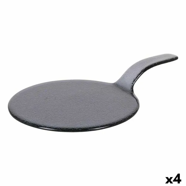 Uzkodu paplāte Viejo Valle Melns Ar rokturi Stikls Ø 23 x 37 cm (4 gb.)