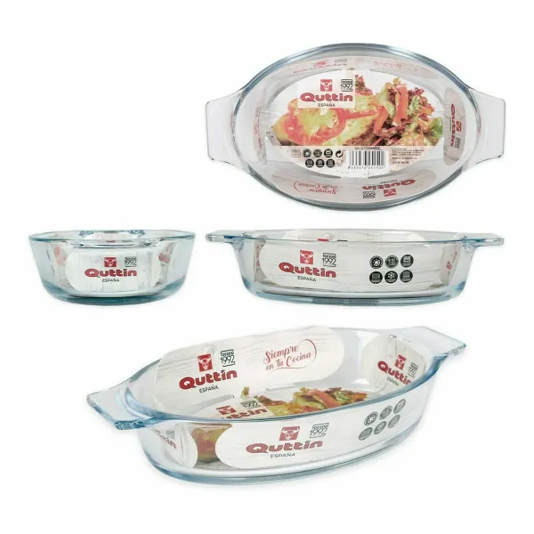 Serviravimo Lėkštė Quttin VEN8435476251502 Ovalas stiklas Ovalus 400 ml 20 x 11,5 x 4 cm (8 vnt.) (20 x 11,5 cm)