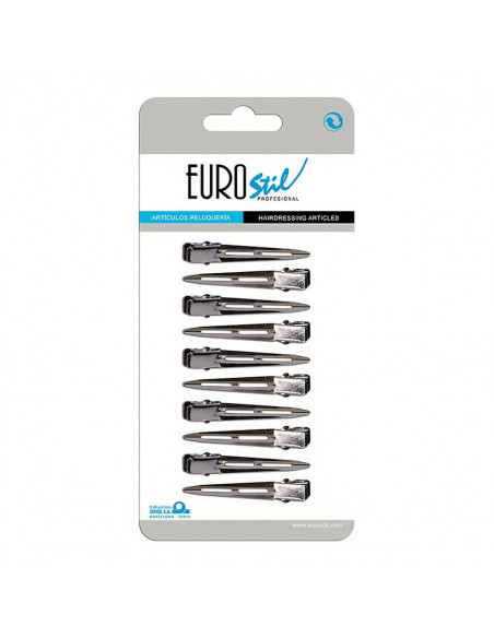 Hair clips Eurostil 11475 metal (10 uds)