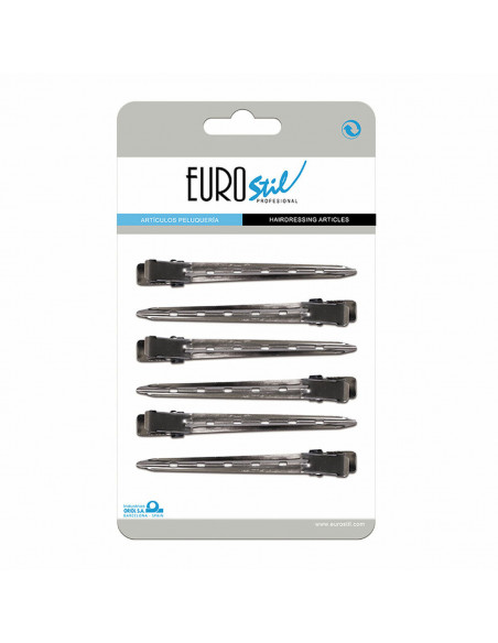 Hair clips Eurostil 6 Pinzas (6 uds)