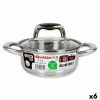Кастрюля Quttin 139494 Ø 16 x 7 cm С крышкой Сталь (6 штук)