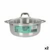 Кастрюля со стеклянной крышкой Quttin Caesar ø 32 x 12,5 cm Сталь (2 штук)