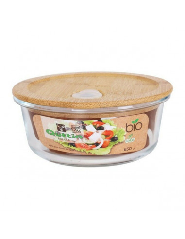 Round Lunch Box with Lid Quttin Crystal Bamboo