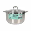 Pot with Glass Lid Quttin Caesar Steel ø 32 x 18,5 cm (2 Units)