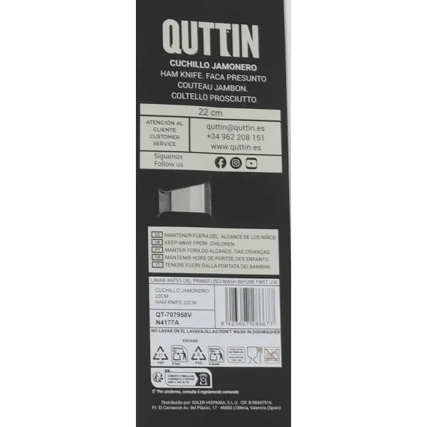 Нож для ветчины Quttin Kasual 24 штук 34 x 2 x 2 cm (22 cm)