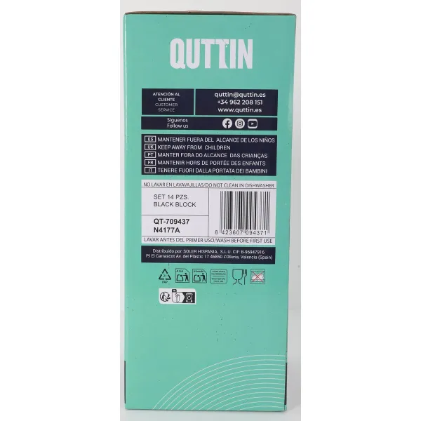 Набор ножей с деревянной подставкой Quttin 47718 (14 pcs) 14 Piese (2 штук)