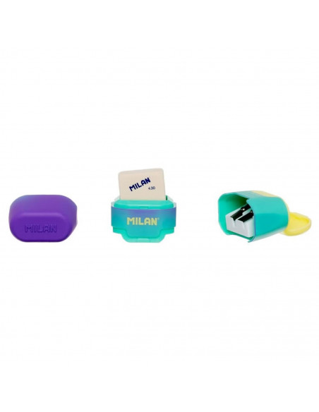 Milan Compact Gorgeous Sunset Effect Eraser And Pencil Sharpener Handy Duo