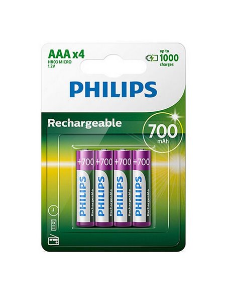 Battery Philips Batería R03B4A70/10 700 mAh 1,2 V (4 Units)