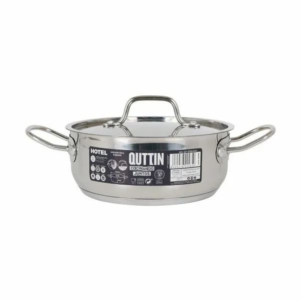 Puodas su dangčiu Quttin Hotel ø 20 x 8 cm Plienas (4 vnt.)