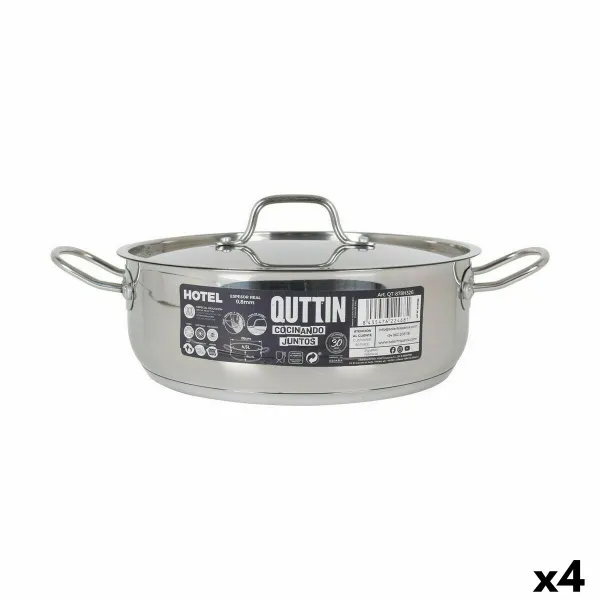Кастрюля с крышкой Quttin Hotel Ø 26 x 9 cm Сталь (4 штук)