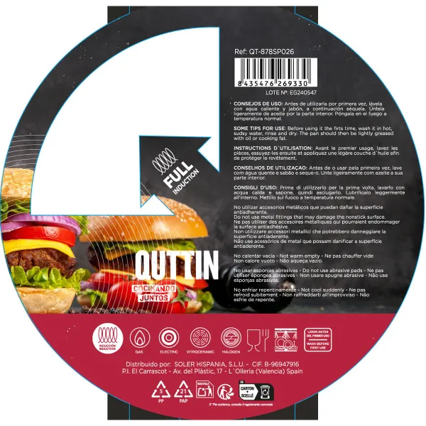 Pannu Quttin Spiral Alumiini Karkaistu alumiini (4 osaa)