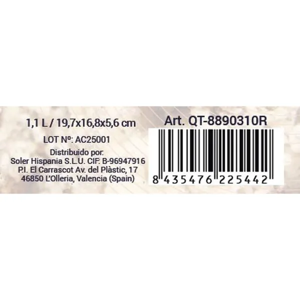 Orkaitės padėklas Quttin 66603 1,1 L stiklas Kvadratai 1,1 L 19,7 x 16,8 x 5,6 cm (10 vnt.)