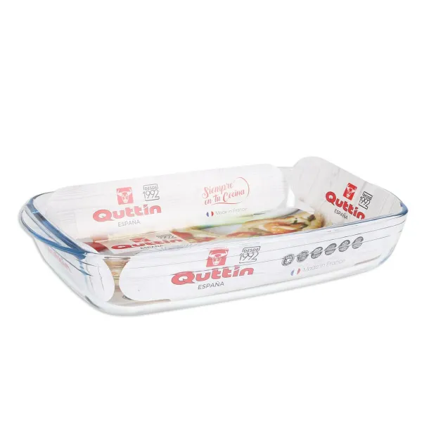 Orkaitės Indas Quttin   Skaidrus stiklas Stačiakampis 4,2 L 38,8 x 23,9 x 6,6 cm (6 vnt.)