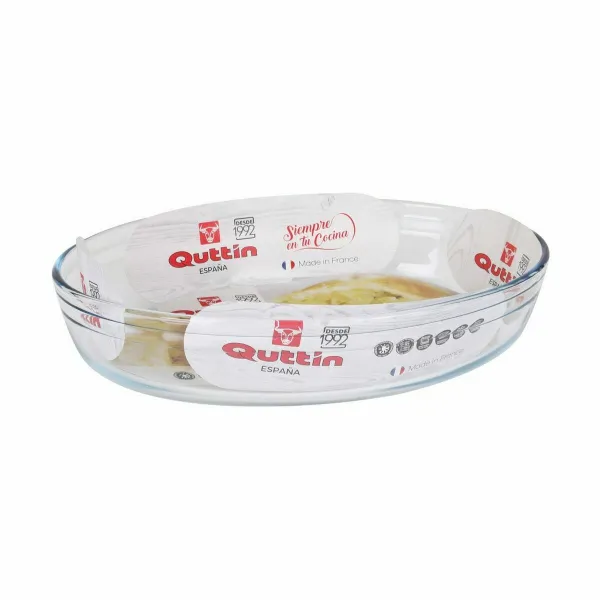Orkaitės Indas Quttin   Skaidrus stiklas Ovalus 2,2 L 30,1 x 20,9 x 6,3 cm (4 vnt.)