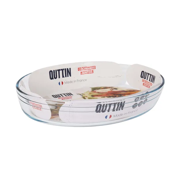 Krāsns Trauks Quttin   Caurspīdīgs Stikls Ovāls 3,4 L 35,1 x 24,1 x 6,5 cm (6 gb.)