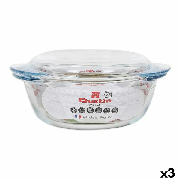 Кастрюля с крышкой Quttin Quttin Cтекло 1,6 + 0,5 L (3 штук)