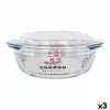Casserole with lid Quttin Quttin Glass 2,2 + 0,8 L 26,5 x 23 x 11 cm (3 Units)