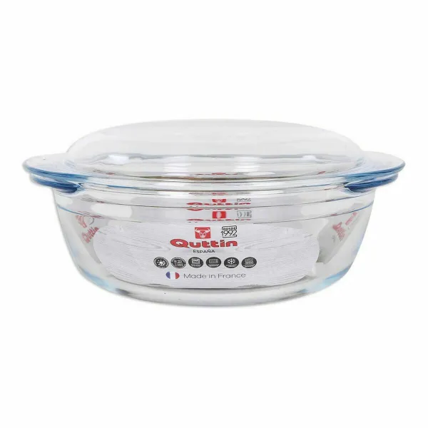 Katls ar vāku Quttin Quttin Stikls 2,2 + 0,8 L 26,5 x 23 x 11 cm (3 gb.)