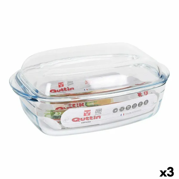 Kannellinen vuoka Quttin 63096 Lasi 32,8 x 19,7 x 13 cm (3 osaa)