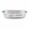 Casserole with lid Quttin 63096 Glass 32,8 x 19,7 x 13 cm (3 Units)