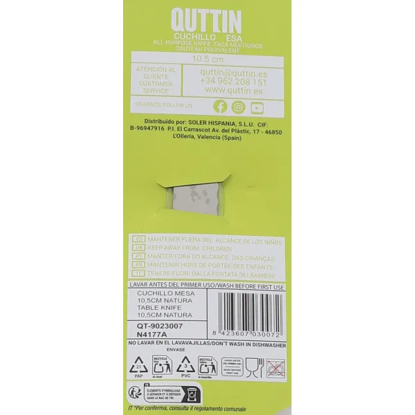 Столовый нож Quttin 49893 10,5 cm Деревянный 21 cm (60 штук)