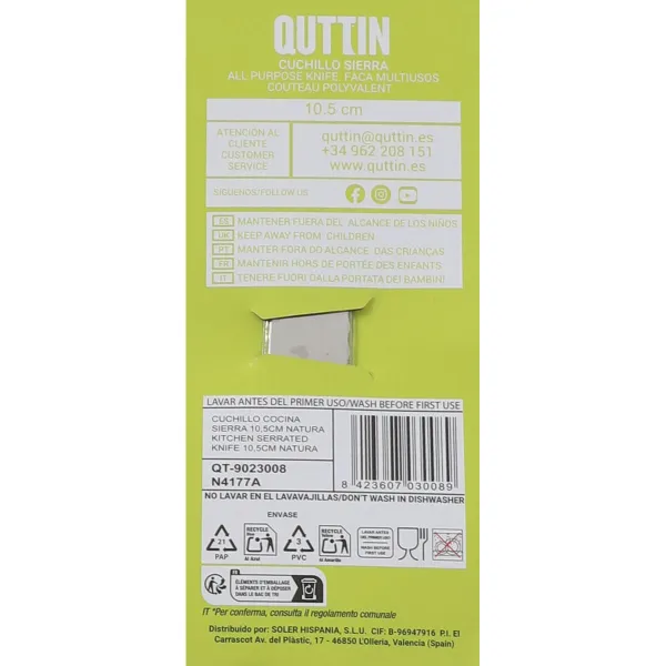 Нож для мяса Quttin 124158 Деревянный 10,5 cm (60 штук)