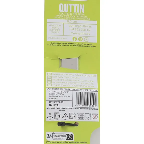 Нож для чистки Quttin GR40764 Деревянный 8,5 cm (60 штук)