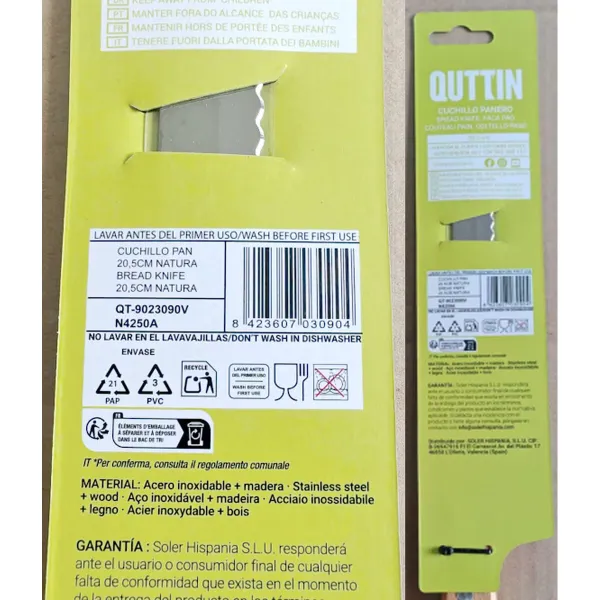 Нож для хлеба Quttin 49905 Деревянный 32 штук 33 cm