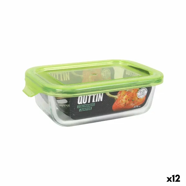 Судок Quttin Зеленый Прямоугольный 375 ml 17 x 11 x 5 cm (12 штук)