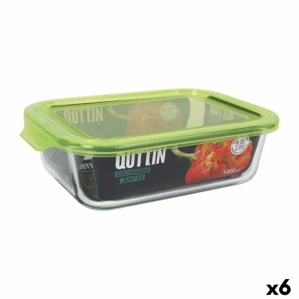 Pusdienu kastīte Quttin Taisnstūra 1L 22 x 15,5 x 6,5 cm (6 gb.)