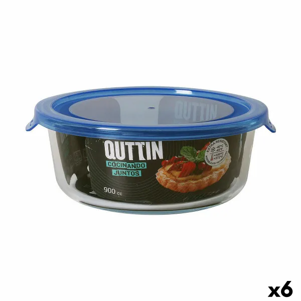 Apvali pietų dėžutė su dangteliu Quttin   Mėlyna 900 ml (6 vnt.)